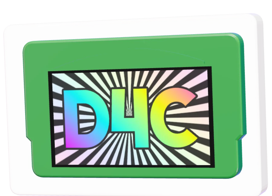 The D4C game cartridge in a clear case